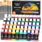 Acrylic Paint, 50 Colors Acrylic Paint Set, 2oz/60ml Bottles, Rich Pigments, Water Proof, Premium for Artists, Beginners and Kids on Canvas Rocks Wood Ceramic Fabric